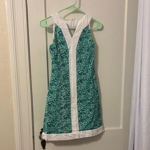 Lauren James Green and White Patterned Dress